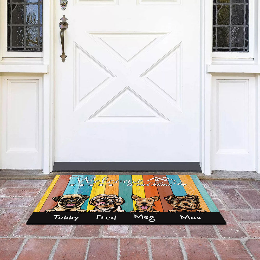 Welcome To Our Home - Personalized Cat Copper Color Doormat - Jonxifon