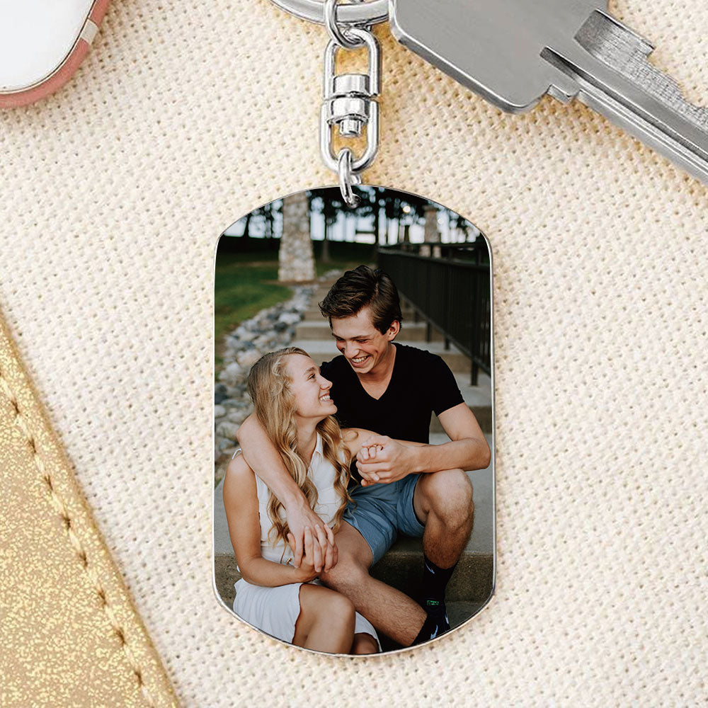 Life Is An Adventure With You Upload Photo- Personalized Couple Keychain - Jonxifon