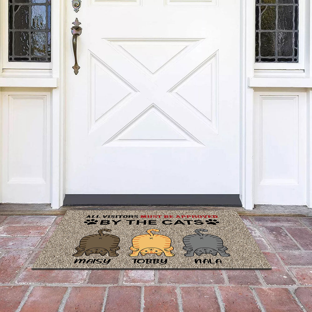 All Visitors Must Be Approved By Cats - Funny Doormat For Cat Lovers - Jonxifon