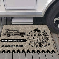 Thumbnail for Weekend Forecast, What Happens At The Campground - Camping Doormat - Jonxifon