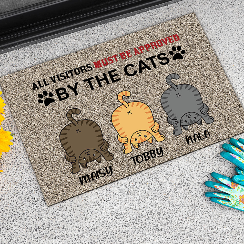 All Visitors Must Be Approved By Cats - Funny Doormat For Cat Lovers - Jonxifon