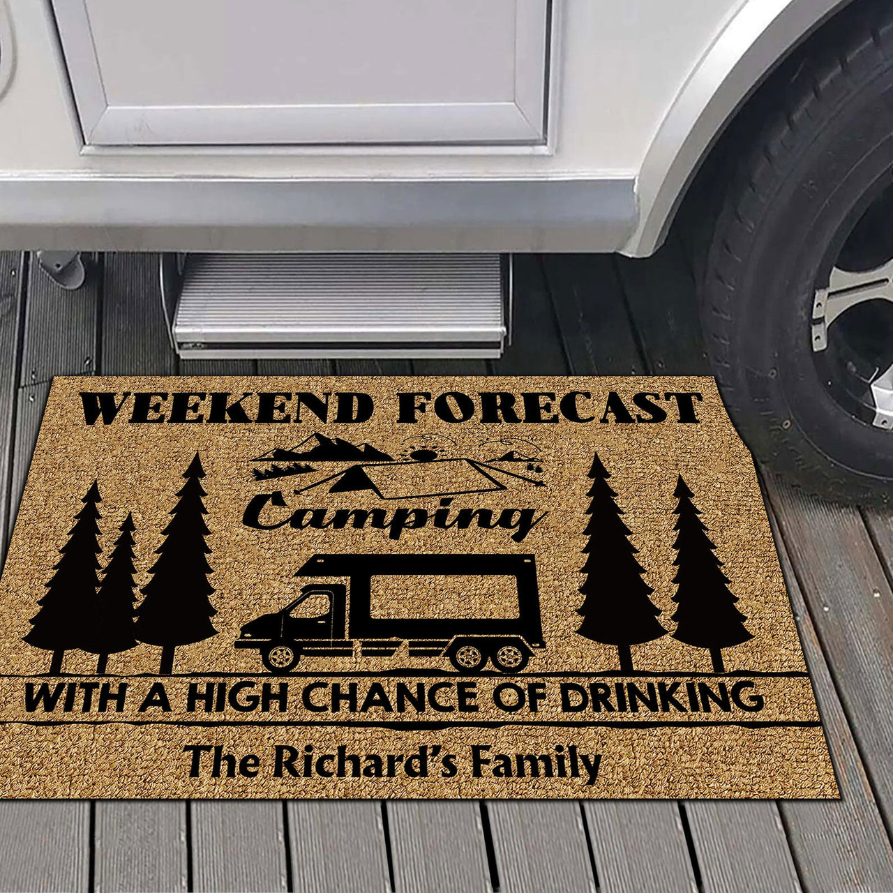 Forecast Camping with A High Chance of Drinking, Camping Doormat - Jonxifon