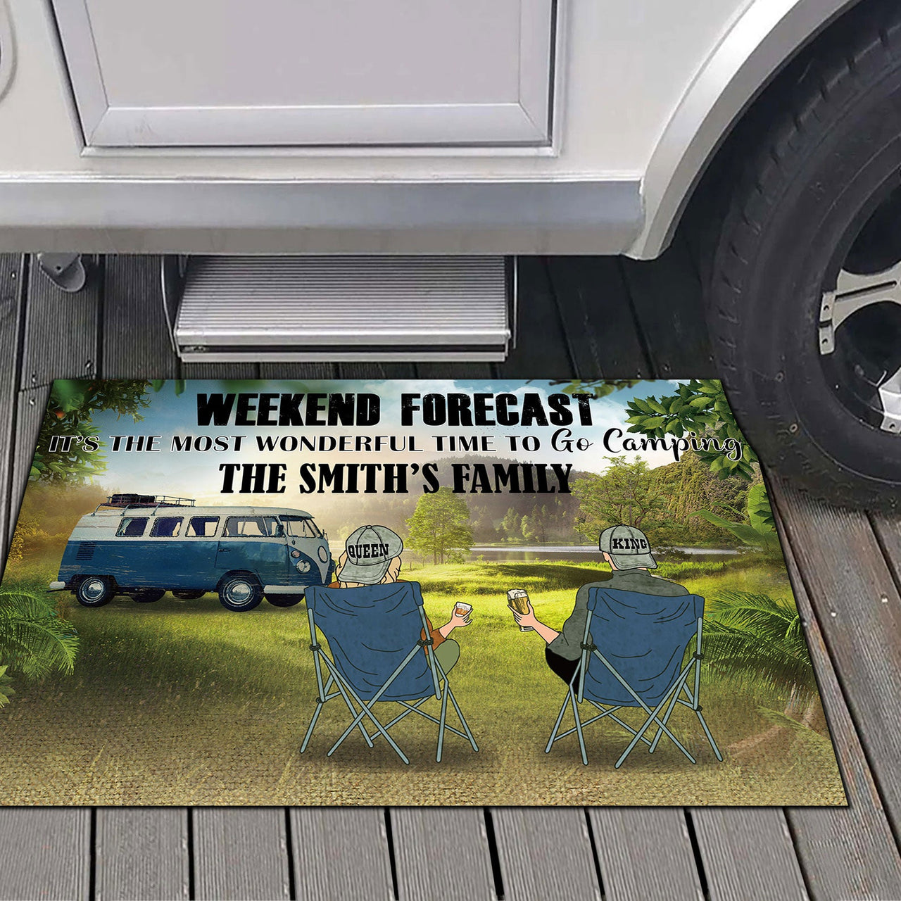 Weekend Forecast It's The Most Wonderful Time To Go Camping -Personalized RVs Doormat - Jonxifon