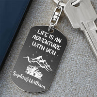 Thumbnail for Life Is An Adventure With You Upload Photo- Personalized Couple Keychain - Jonxifon