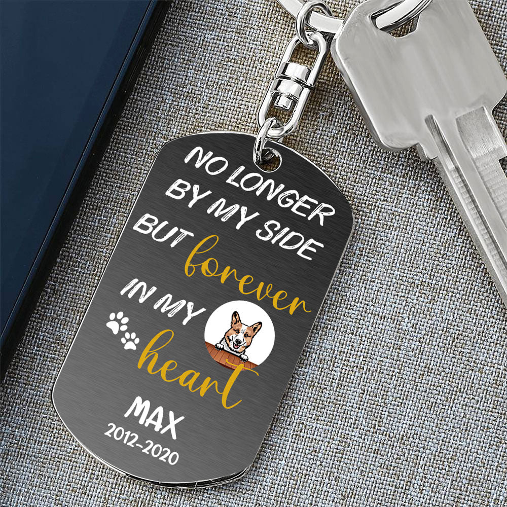 No Longer By My Side But Forever In My Heart - Dogs Keychain Memorial Gift - Jonxifon