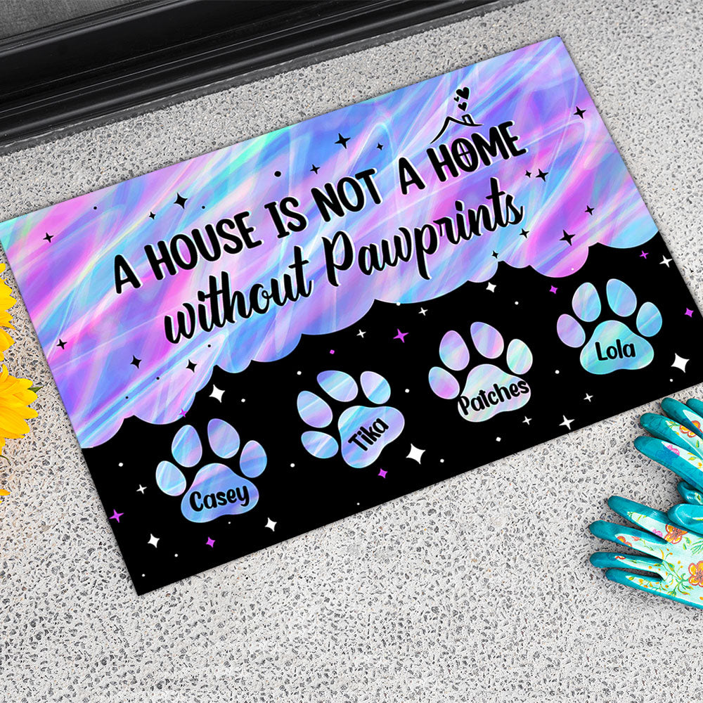 Hologram Pawprints Pets Personalized Doormat - Jonxifon