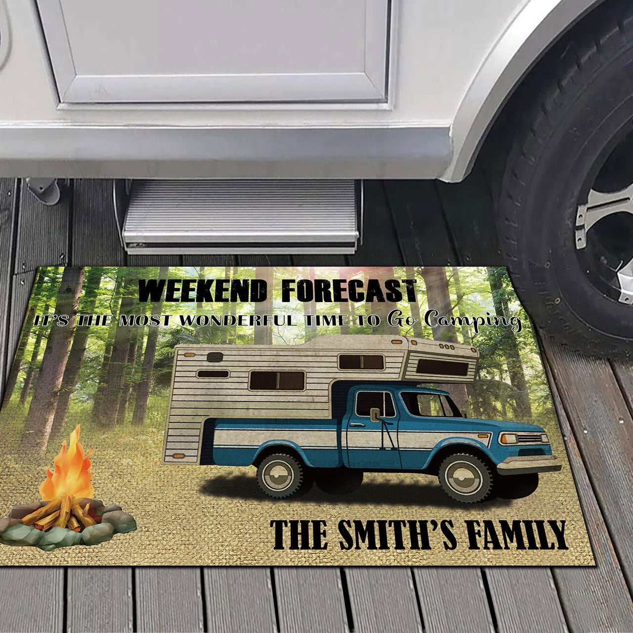 Weekend Forecast It's The Most Wonderful Time To Go Camping-Personalized Doormat - Jonxifon