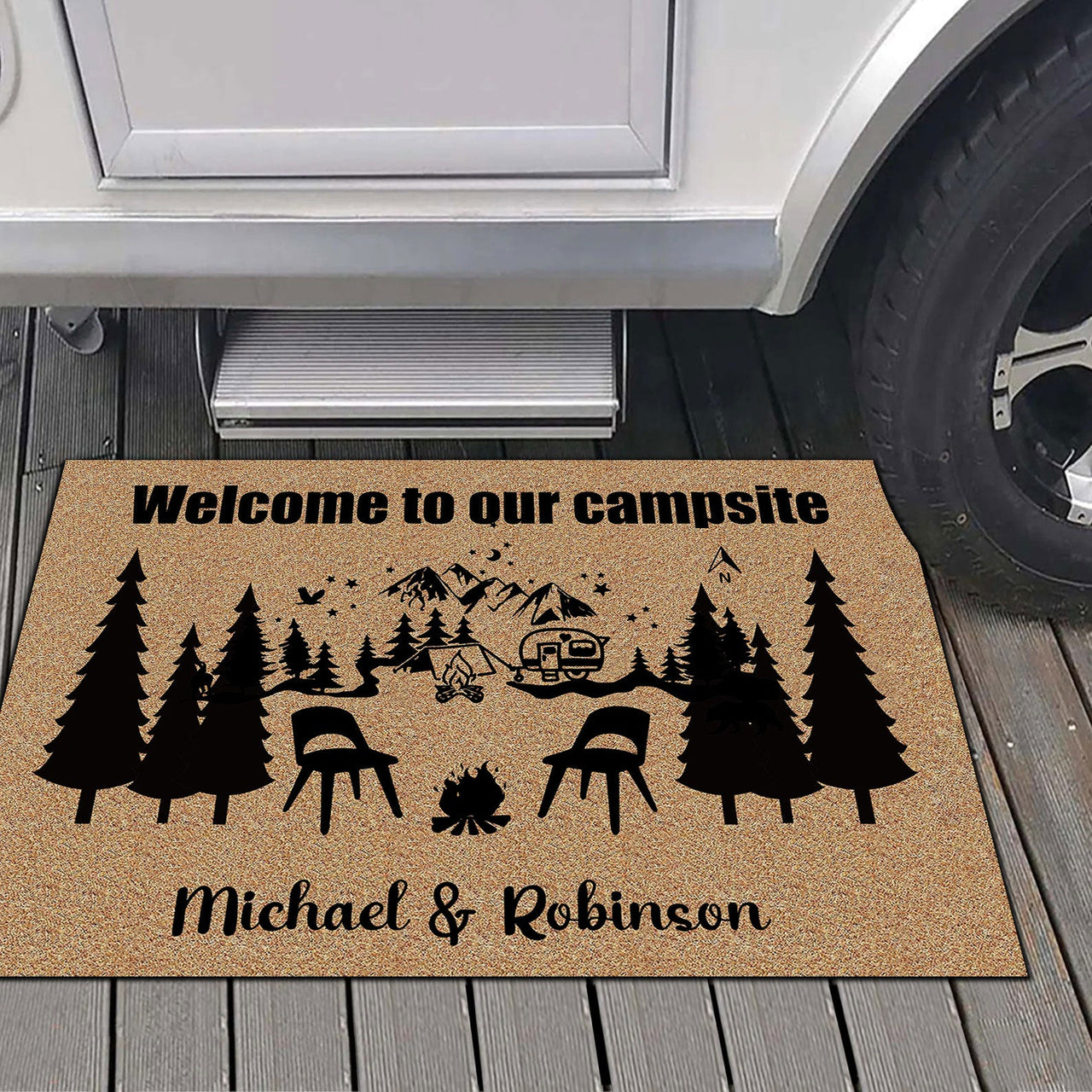 Welcome to our Campsite Personalized Doormat - Jonxifon