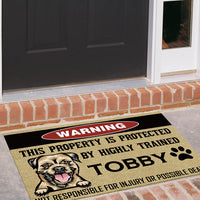 Thumbnail for This Property Is Protected By Highly Trained Dog - Funny Dog Doormat - Jonxifon