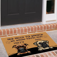 Thumbnail for No Need to Knock We Know You're Here Funny, Personalized Dog Doormat - Jonxifon