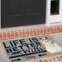 Thumbnail for Life Is Better With Cats Upload Photo Doormat, Gifts For Cat Lovers - Jonxifon