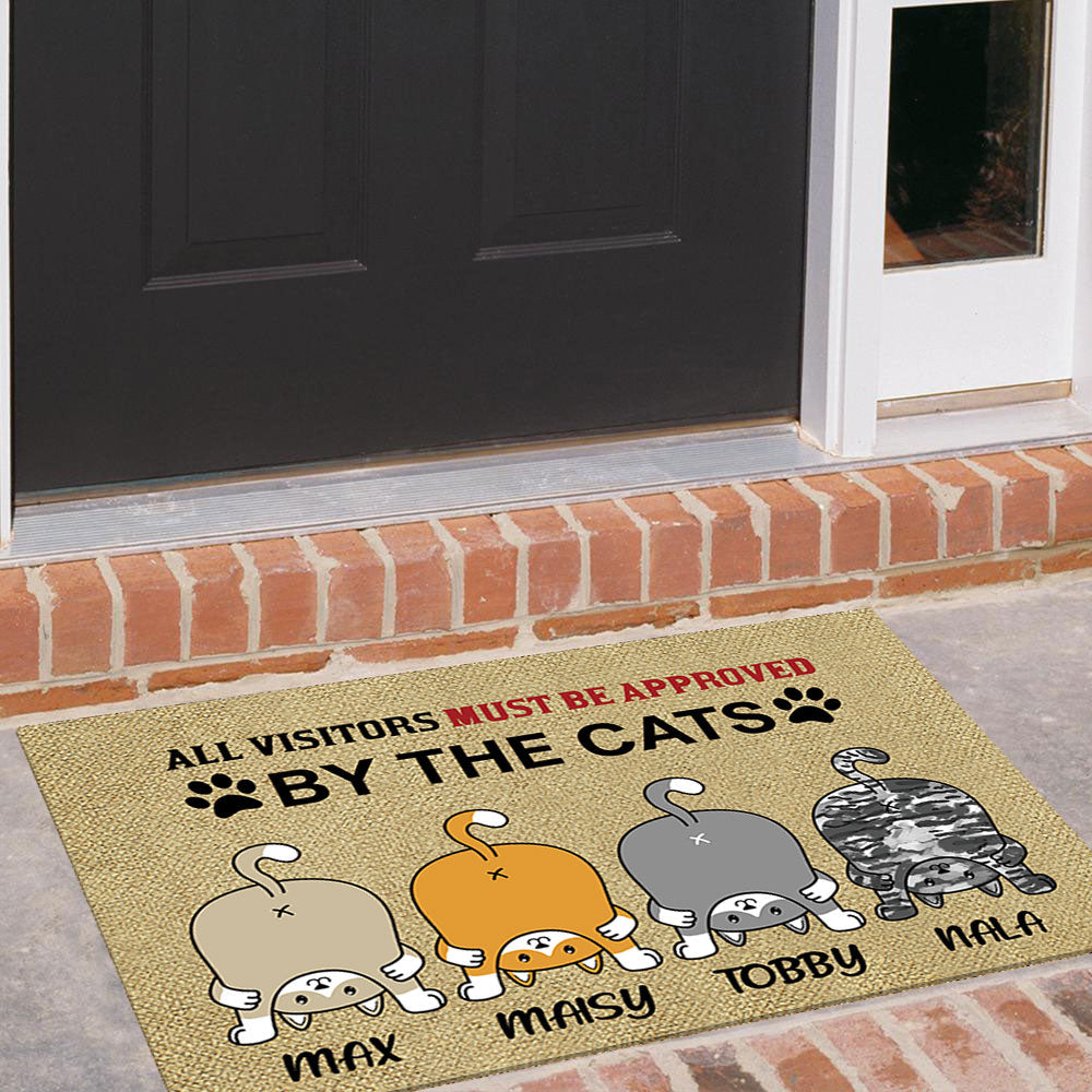 All Visitors Must Be Approved By Cats - Funny Doormat For Cat Lovers - Jonxifon