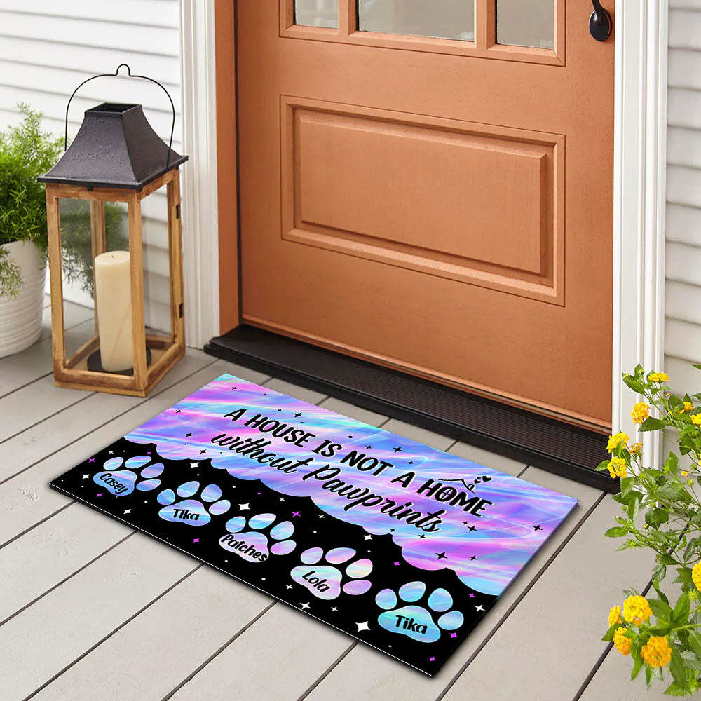 Hologram Pawprints Pets Personalized Doormat - Jonxifon