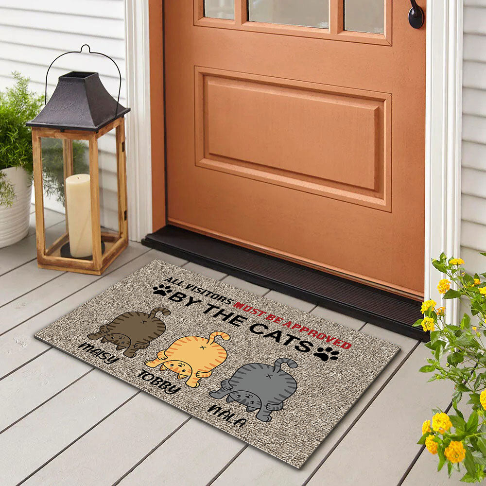 All Visitors Must Be Approved By Cats - Funny Doormat For Cat Lovers - Jonxifon