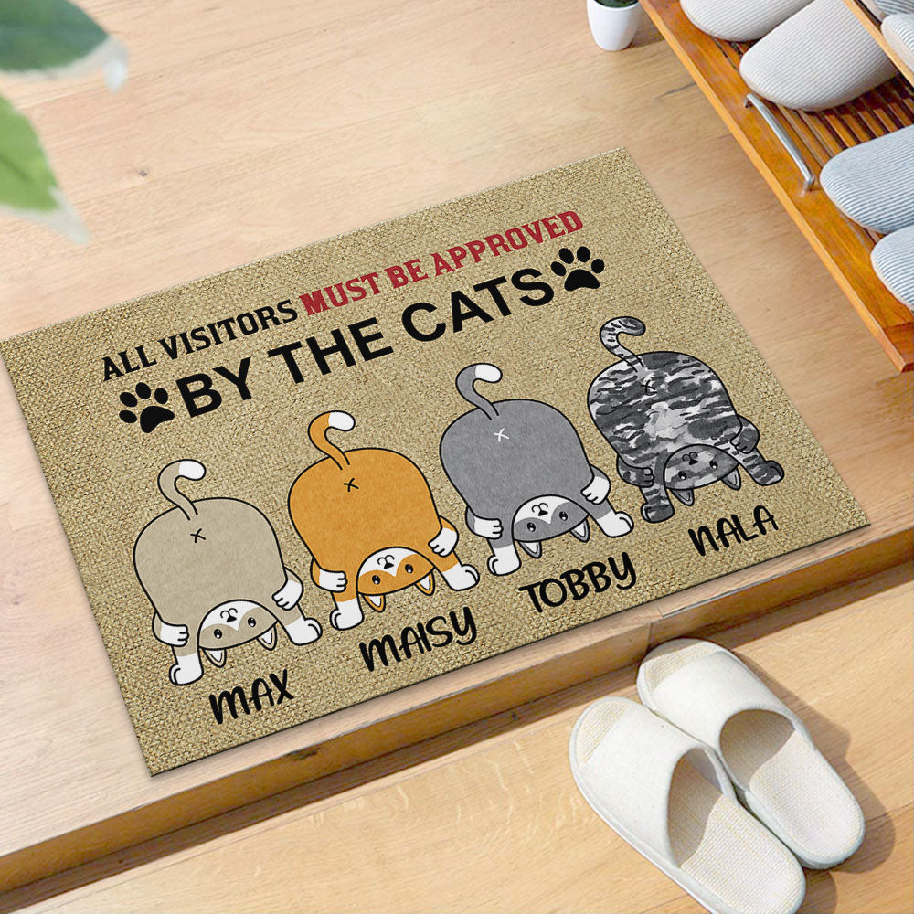 All Visitors Must Be Approved By Cats - Funny Doormat For Cat Lovers - Jonxifon