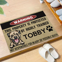 Thumbnail for This Property Is Protected By Highly Trained Dog - Funny Dog Doormat - Jonxifon