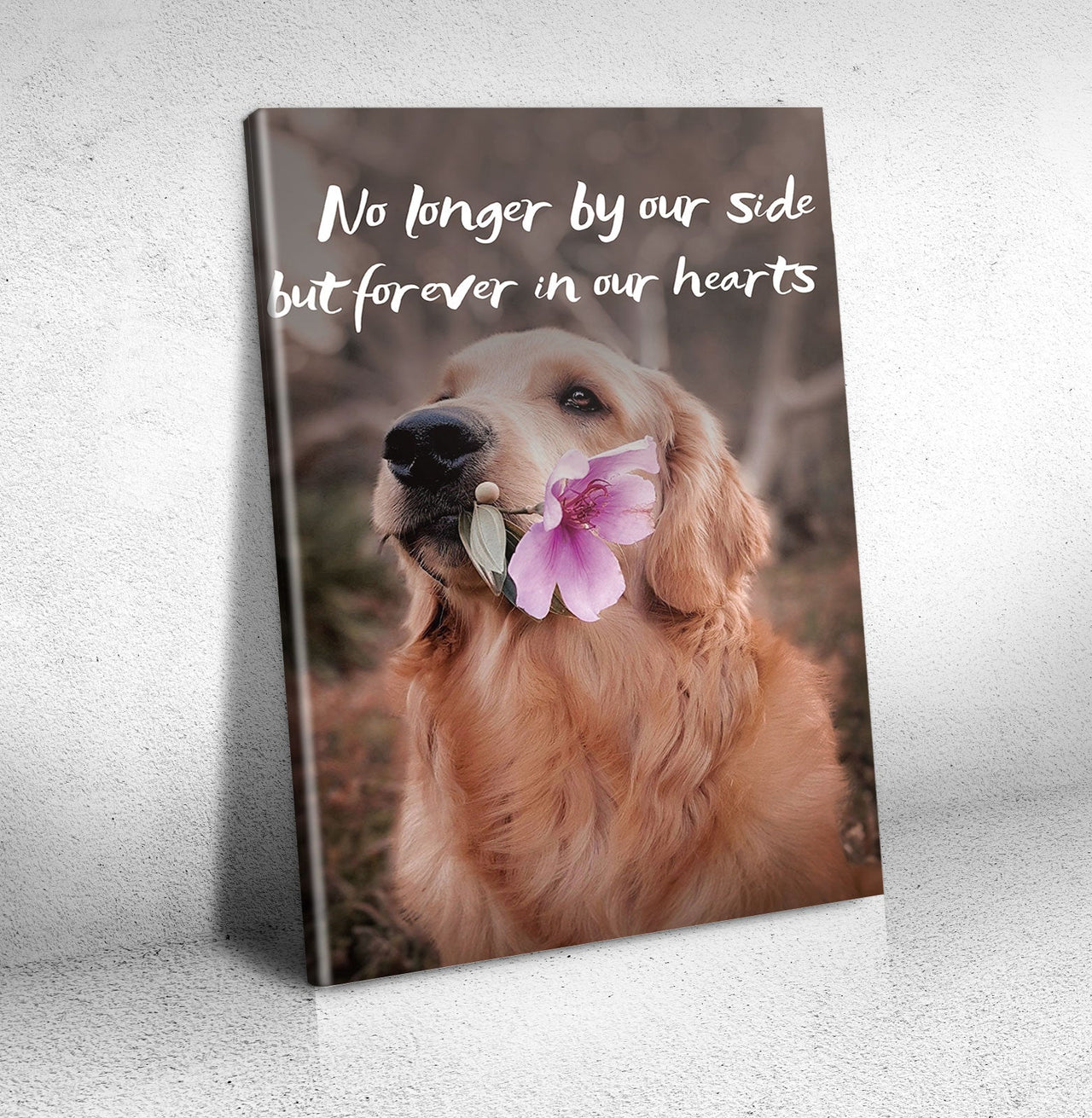 No Longer By Our Side But Forever In Our Hearts - Canvas Print For Dog Lovers - Jonxifon