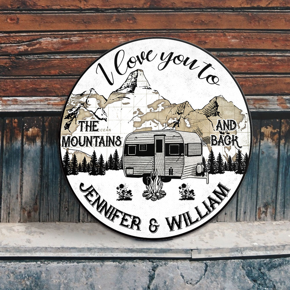 I Love You To The Mountains And Back Door Sign- Door Sign For Couple's Home - Jonxifon