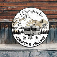 Thumbnail for I Love You To The Mountains And Back Door Sign- Door Sign For Couple's Home - Jonxifon