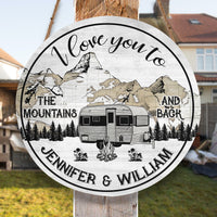 Thumbnail for I Love You To The Mountains And Back Door Sign- Door Sign For Couple's Home - Jonxifon