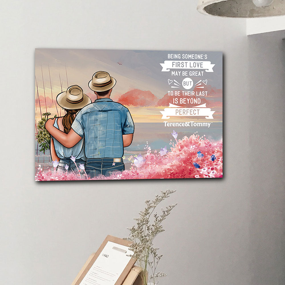 Being Someone's First Love May Be Great, Premium Canvas Wall Art, Couple Gift - Jonxifon