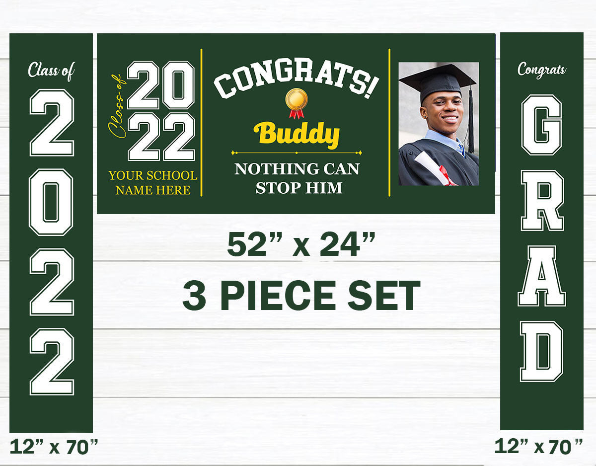 3 Piece Set Graduation Banner, Graduation Gift