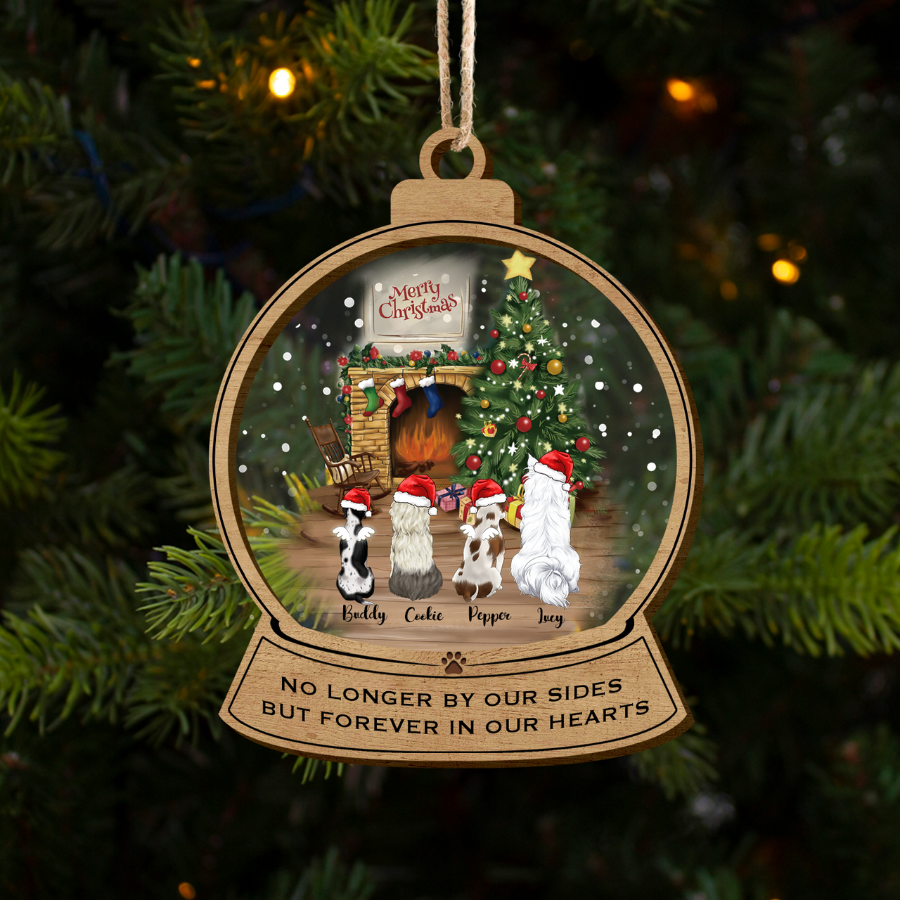 Personalized Fluffy Dog&Cat  Memorial Printed Acrylic Ornament, Holiday Gift For Dog Lovers DUNG-DIEP