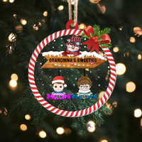 Thumbnail for Grandma Grandkids Sweaties Printed Acrylic Ornament, Customized Holiday Gift For Grandma Nana Mommy Aunt Dung-Diep