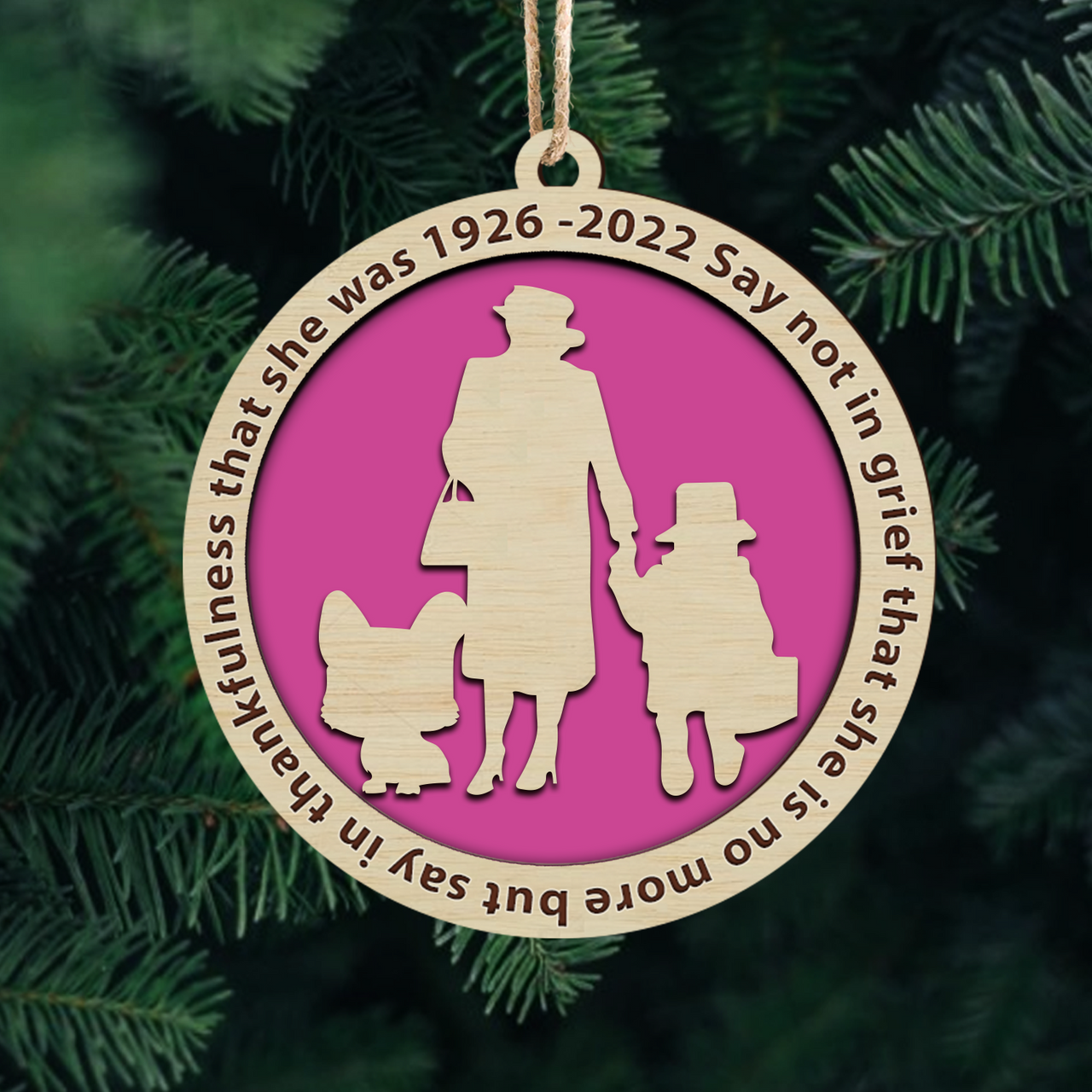 Personalized Queen Elizabeth II with Corgi, RIP Her Majesty Commemorative Keepsake Christmas Layer Wood Ornament DUNG-DIEP