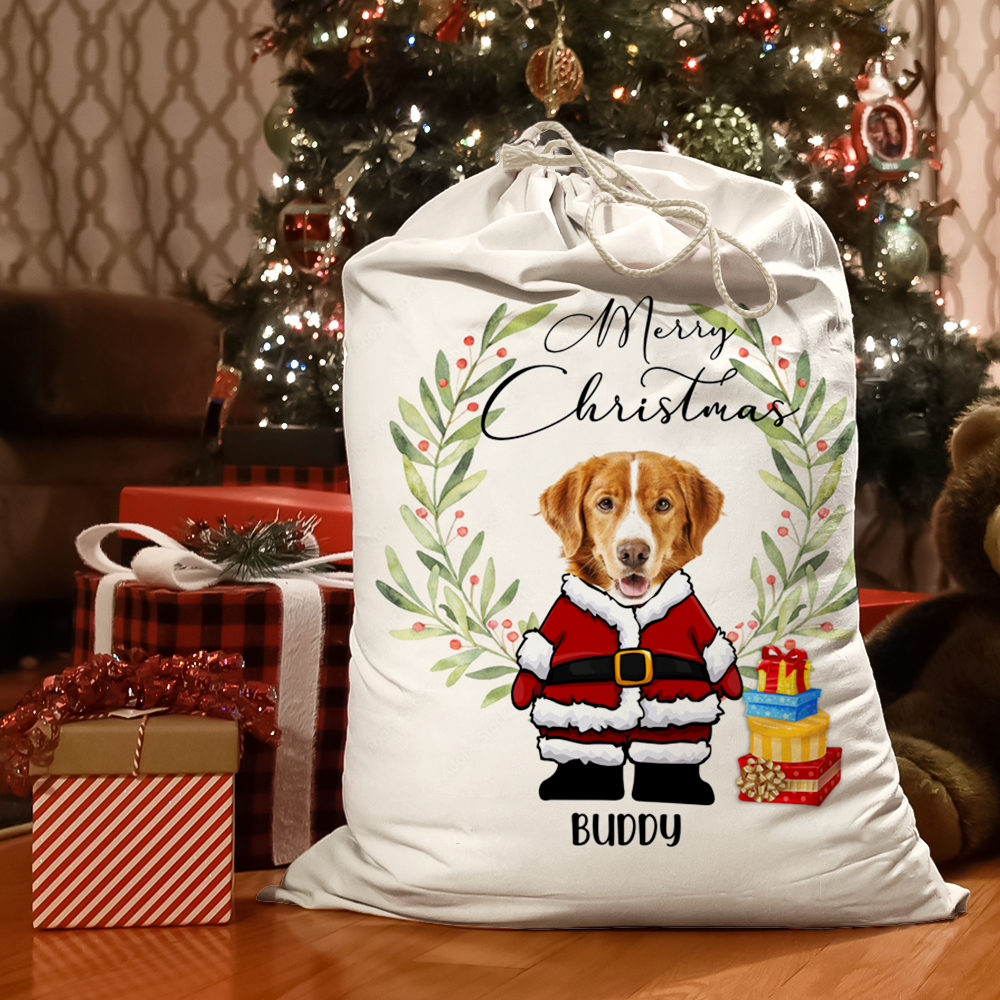 Personalised Face Photo Merry Christmas Santa Family Christmas Bag DUNG-DIEP