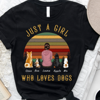 Thumbnail for Personalized Just A Girl Who Loves Dogs T-Shirt, Gift for Dog Mom CustomCat-Dung-Diep