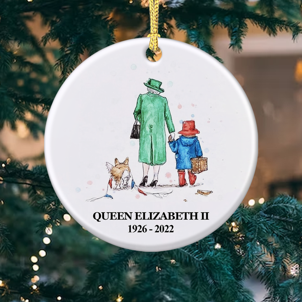 Rest In Peace Queen Of England, Commemorative Christmas, Remembering Her Majesty Christmas Memorial Ceramic Ornament