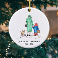 Thumbnail for Rest In Peace Queen Of England, Commemorative Christmas, Remembering Her Majesty Christmas Memorial Ceramic Ornament