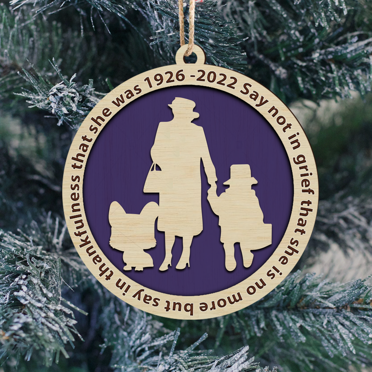 Personalized Queen Elizabeth II with Corgi, RIP Her Majesty Commemorative Keepsake Christmas Layer Wood Ornament DUNG-DIEP