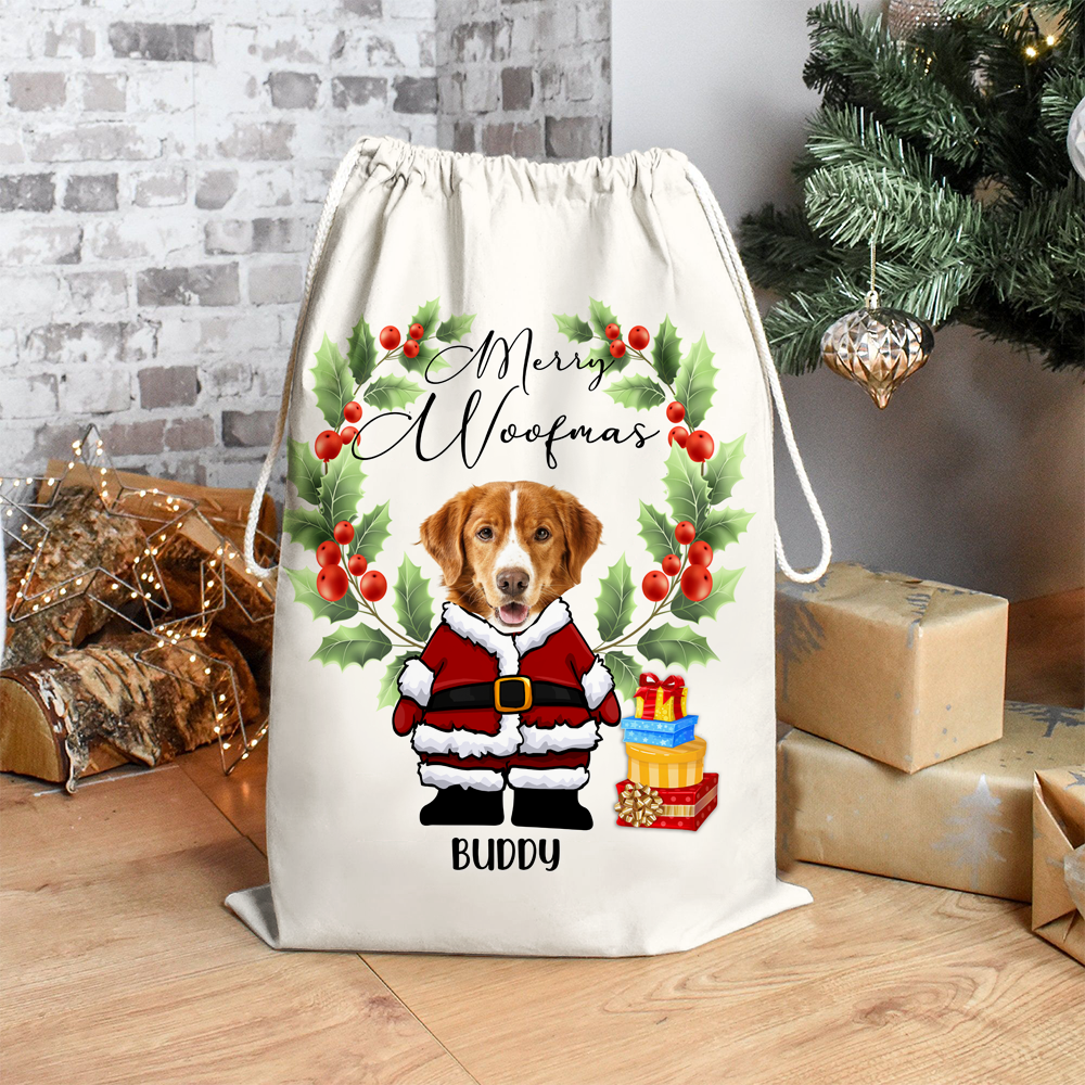 Personalised Face Photo Merry Christmas Santa Family Christmas Bag DUNG-DIEP