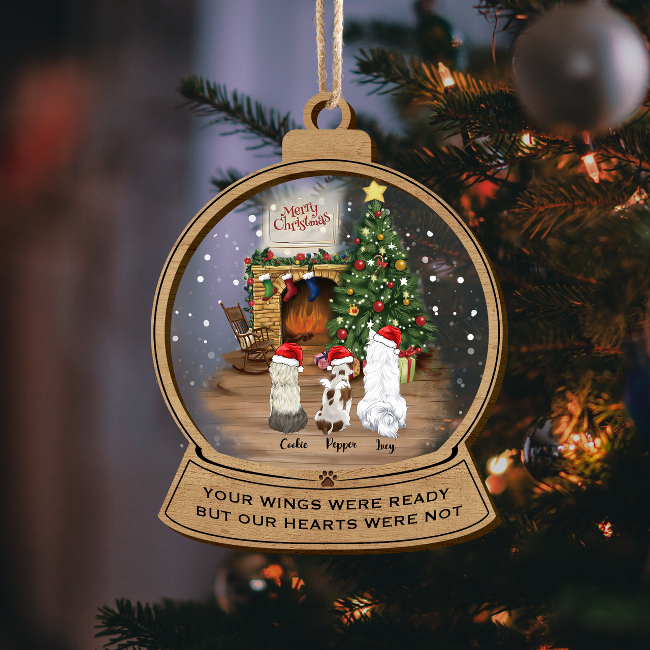 Personalized Fluffy Dog&Cat  Memorial Printed Acrylic Ornament, Holiday Gift For Dog Lovers DUNG-DIEP