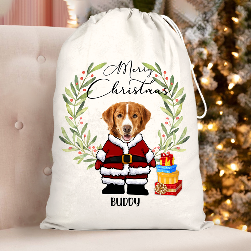 Personalised Face Photo Merry Christmas Santa Family Christmas Bag DUNG-DIEP