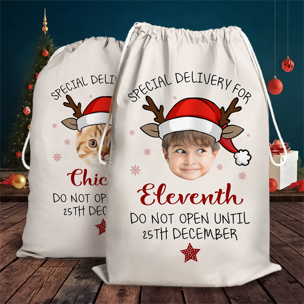 Custom Christmas Reindeer Photo Christmas Bag, Christmas Gift YHN-YEN