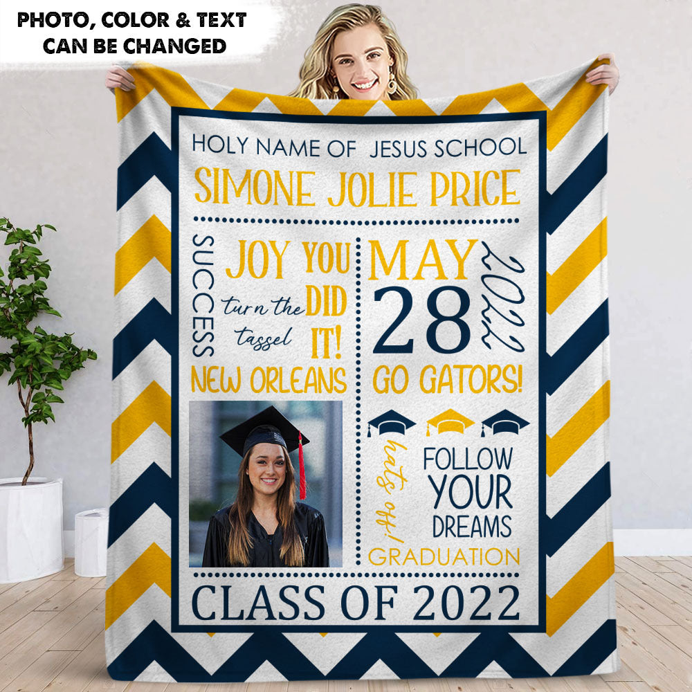 You Did It Class Of 2022 Graduation Blanket, Graduation Gift