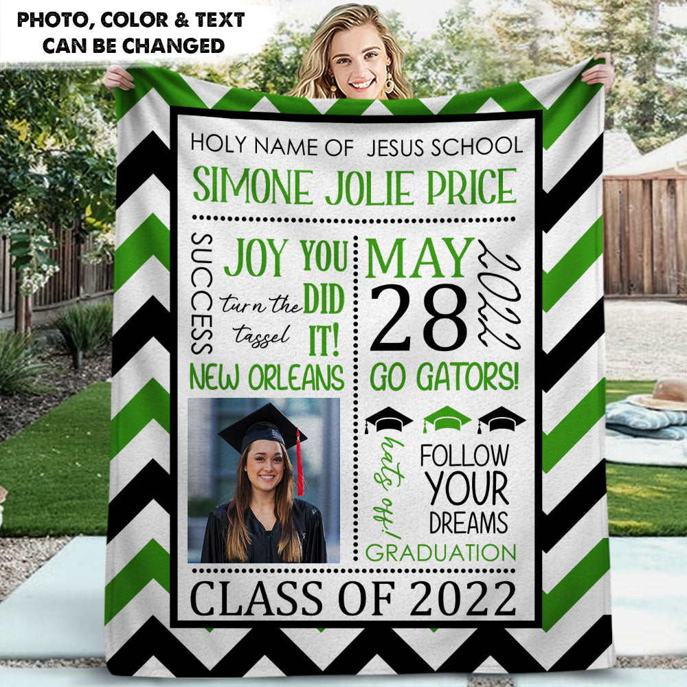 You Did It Class Of 2022 Graduation Blanket, Graduation Gift